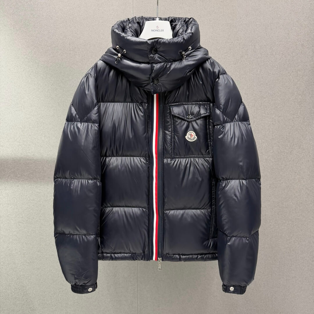 Moncler Montbeliard Short Down Jacket in Navy Blue
