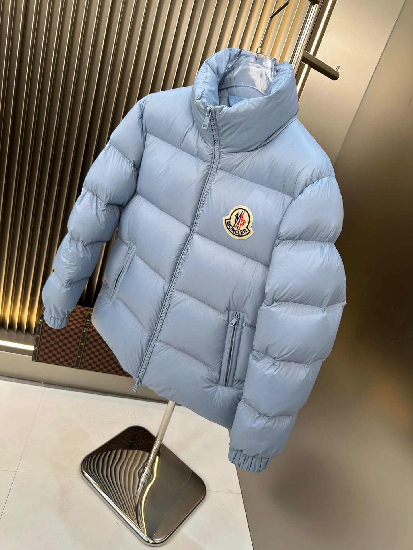 Moncler Maya Blue Hooded Short Down Jacket. – HolloMen
