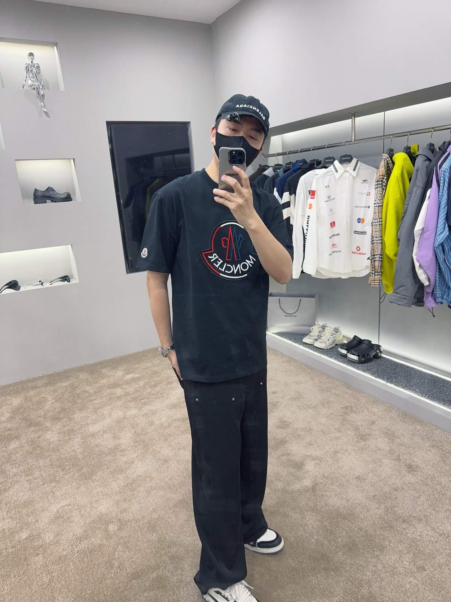 Moncler Shirt Logo Bordado Color Black