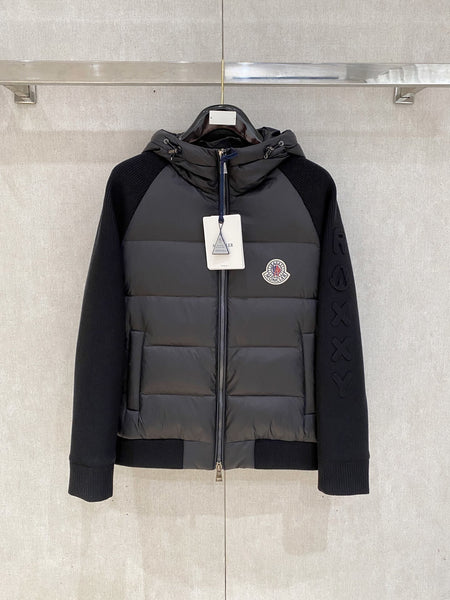 Moncler x Christopher Raxxy Black Knit-Sleeve Down Jacket. – HolloMen