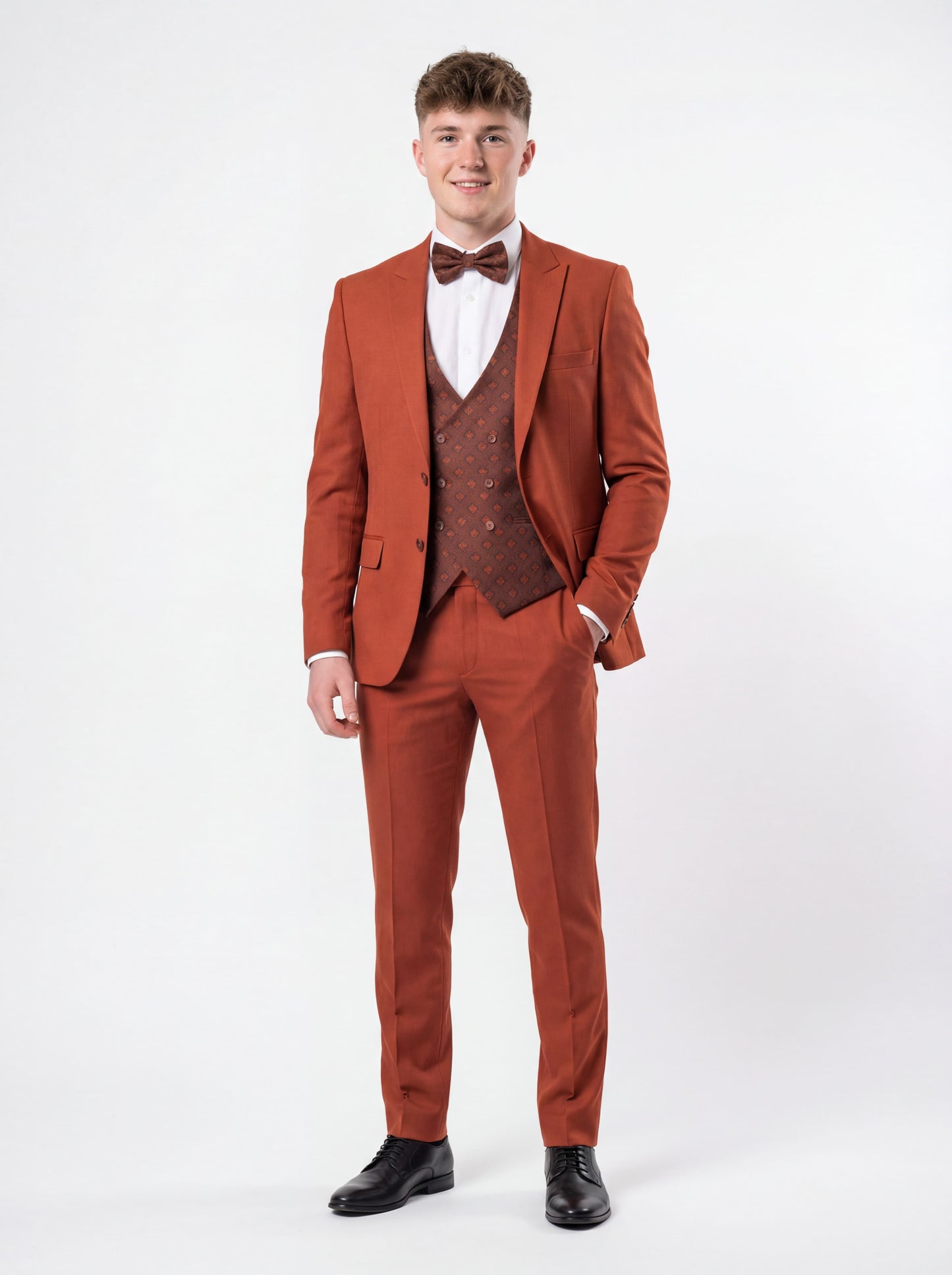 Prom Night Urban Mosaic Tile Collar Tuxedo in Milan Slate – Perfect for Prom Kings | Slim-Fit Style with Accessories