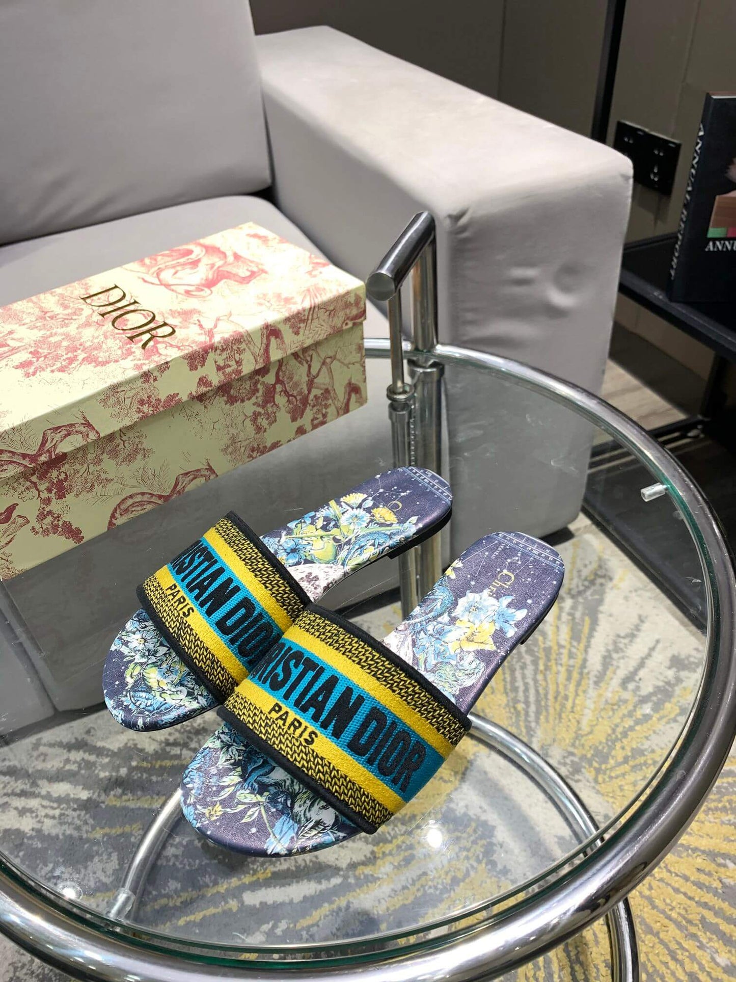 Christian Dior Bandana Dway Slip-ins Marinblå/Mörkblå