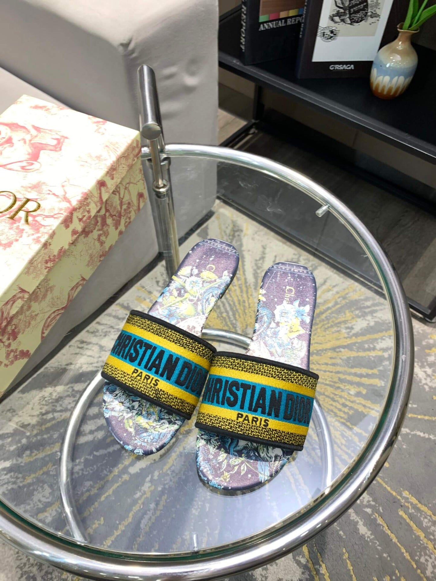 Christian Dior Bandana Dway Slip-ins Marinblå/Mörkblå