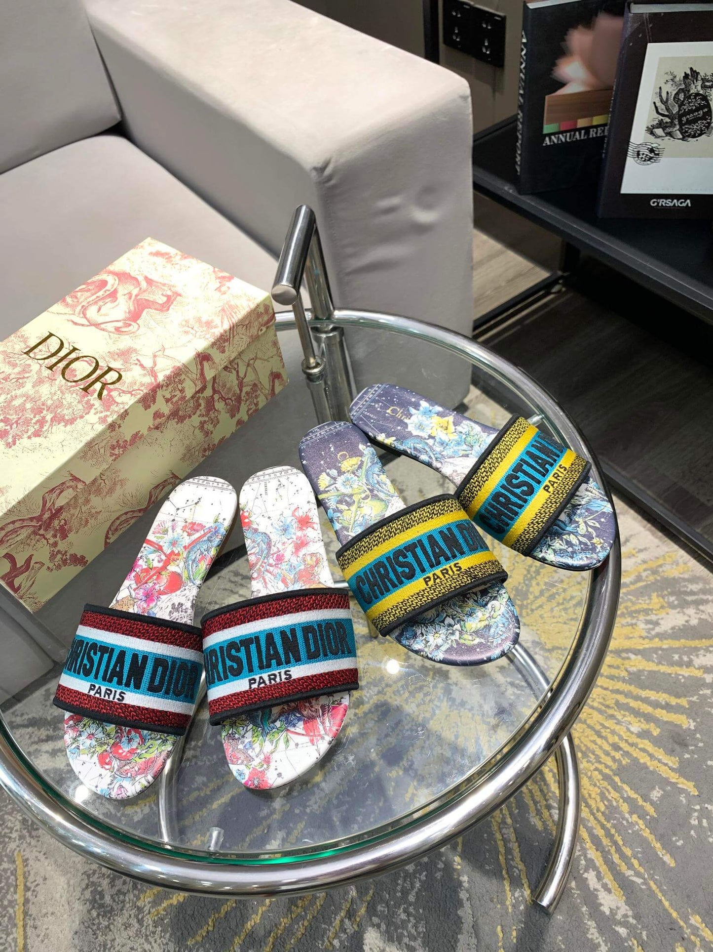 Christian Dior Bandana Dway Slip-ins Marinblå/Mörkblå