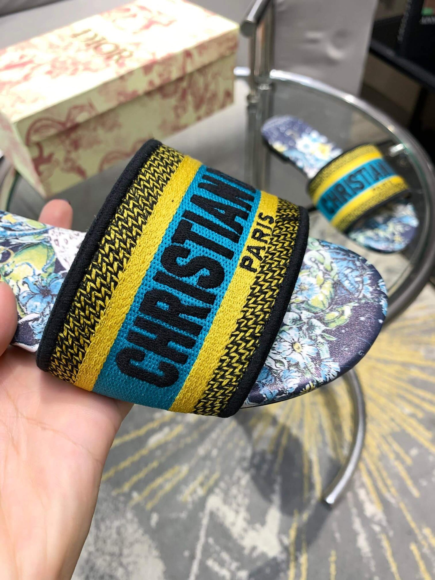 Christian Dior Bandana Dway Slip-ins Marinblå/Mörkblå