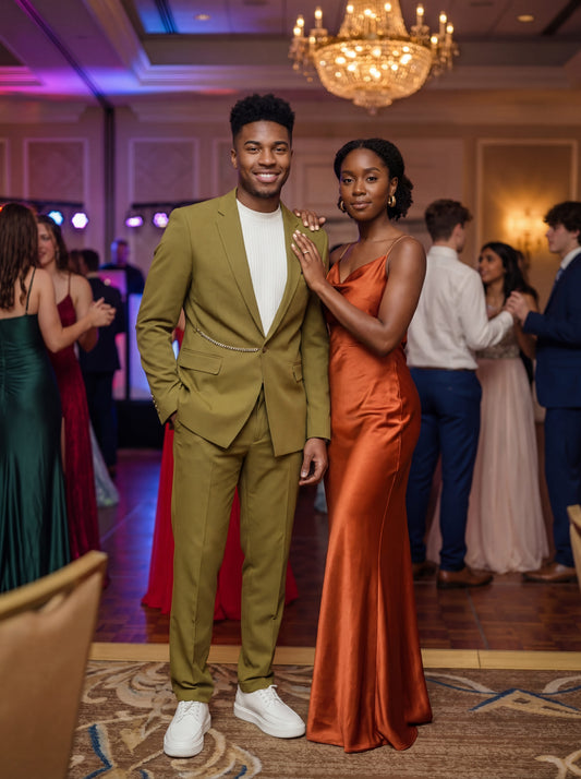 Olive Slim Fit (2-Piece) Prom Suit — Match the Dress Edition