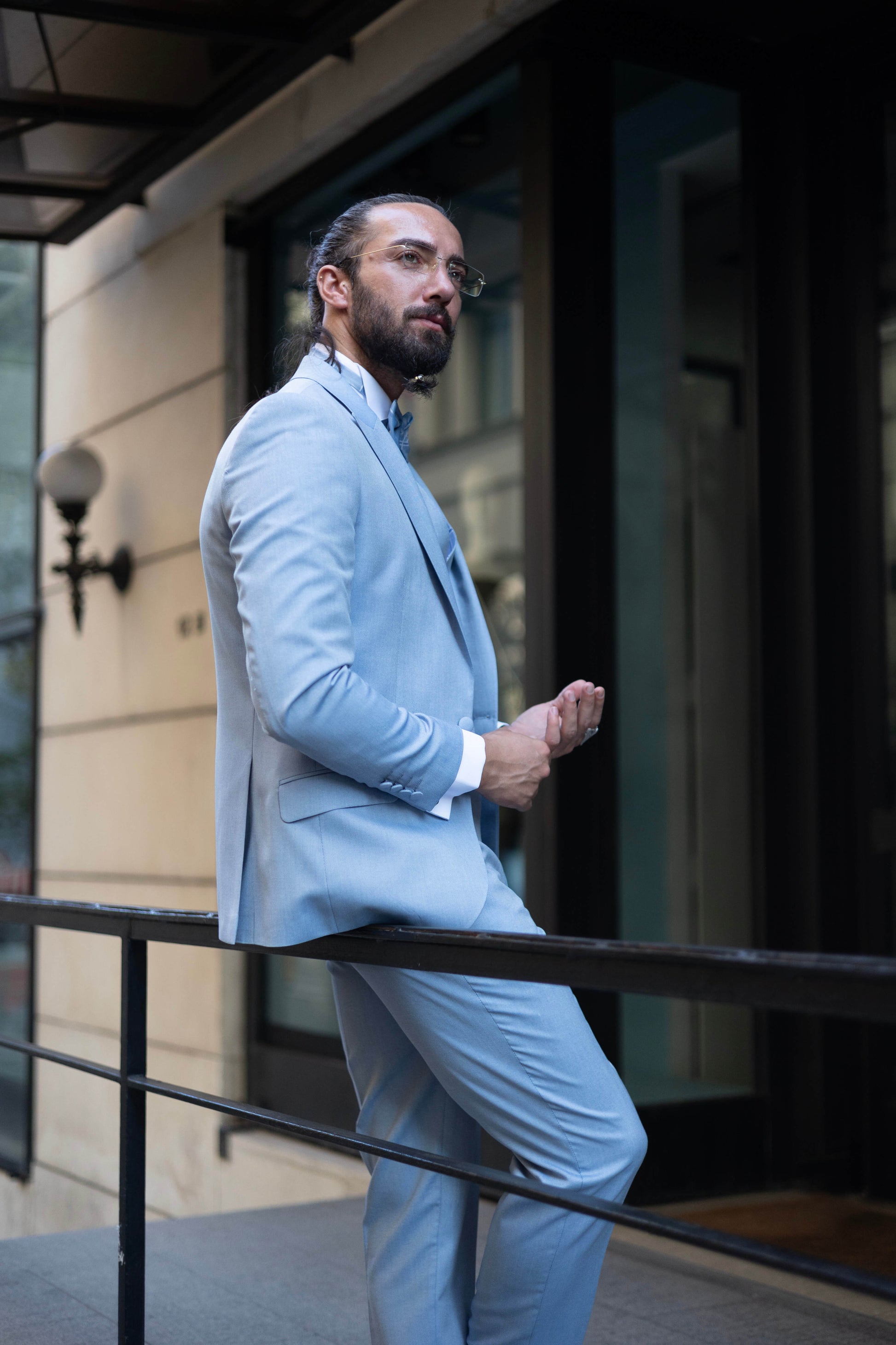 Skyfall Light Blue Tuxedo Suit Elegant Men's Wedding Attire. HolloMen Skyfall Light Blue Tuxedo Suit Elegant Men's Wedding Attire. HolloMen