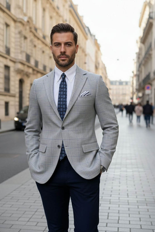 Gray Blazer Business Man Ensemble
