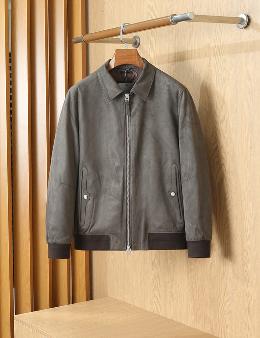Tomford Grey Suede-style Zip-up Bomber Jacket