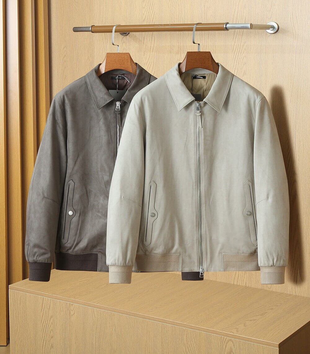 Tomford Grey Suede-style Zip-up Bomber Jacket