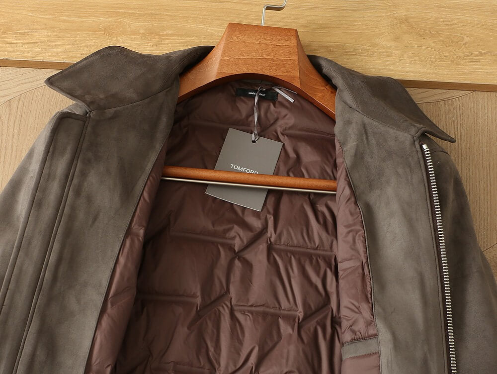 Tomford Grey Suede-style Zip-up Bomber Jacket
