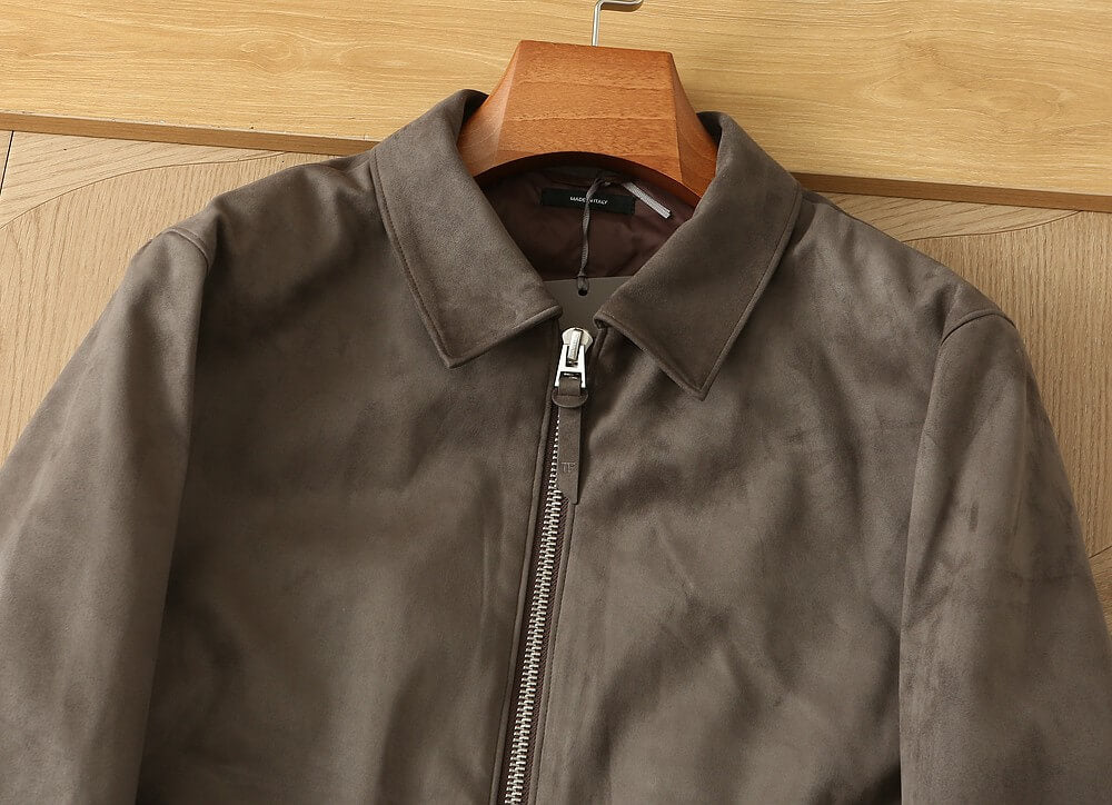 Tomford Grey Suede-style Zip-up Bomber Jacket