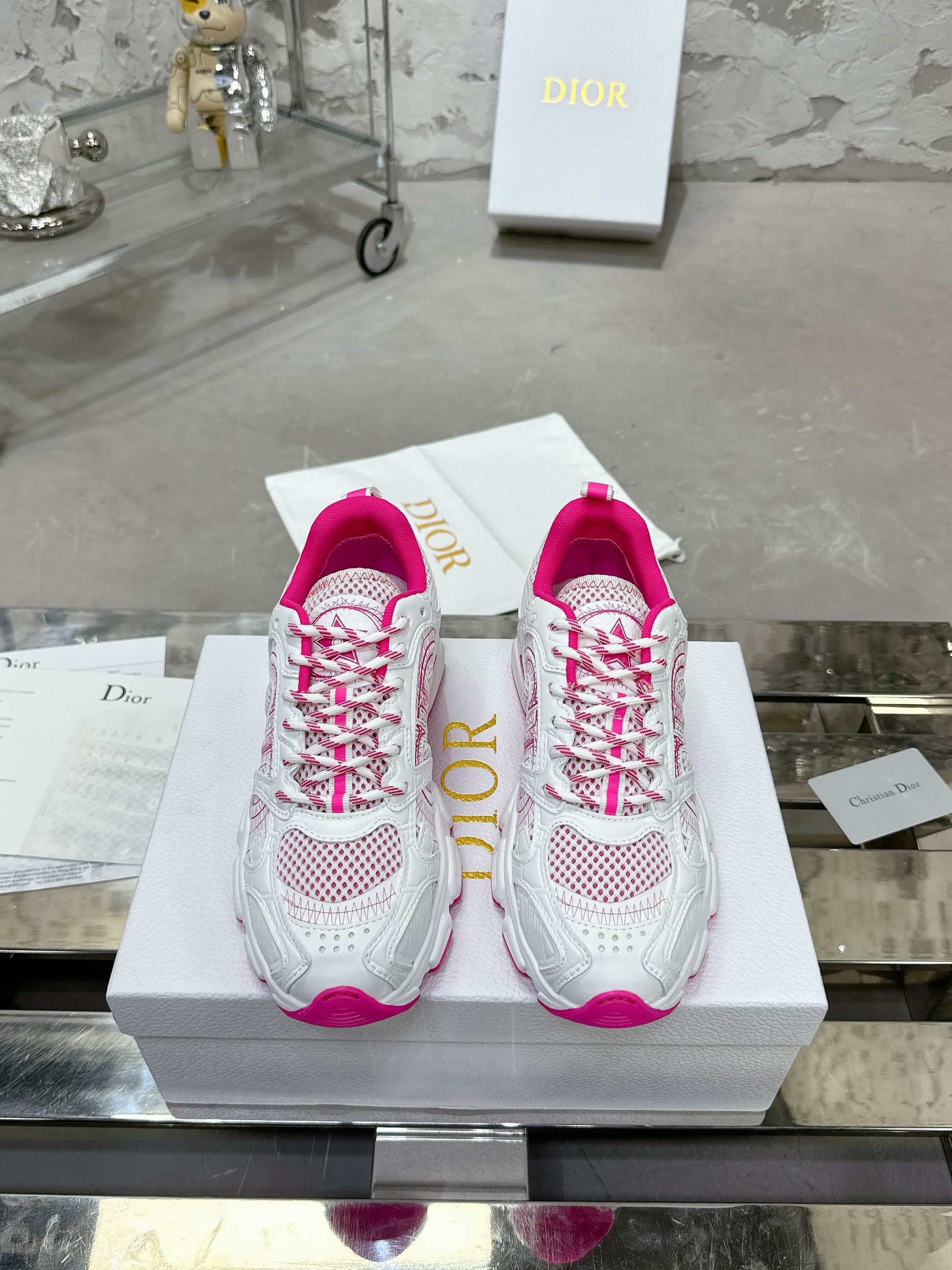 WOMENS DIOR CHRONO TRAINERS HOT PINK – HolloMen