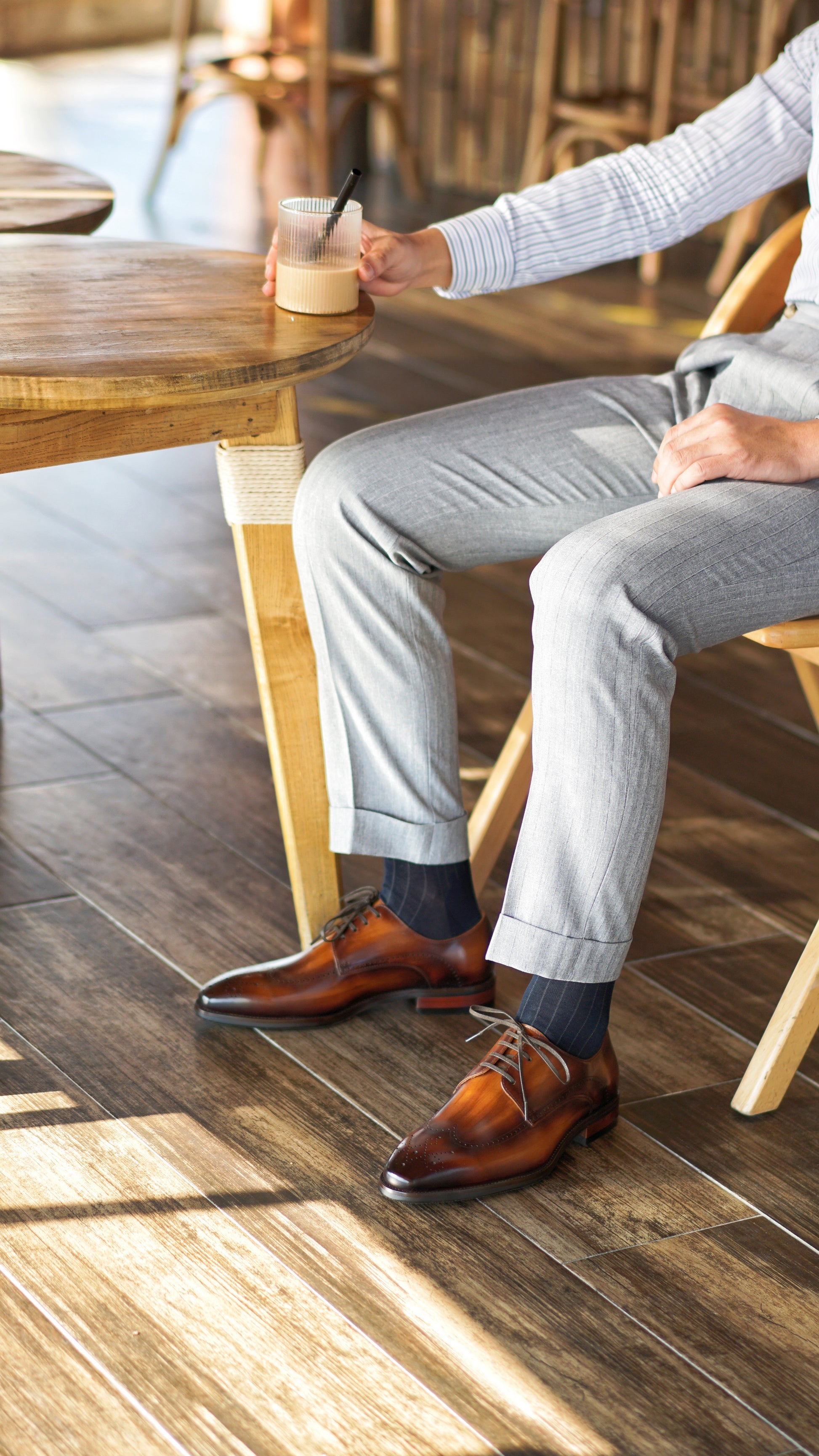 Brown Wingtip Brogue Derby Shoes HolloMen Brown Wingtip Brogue Derby Shoes HolloMen