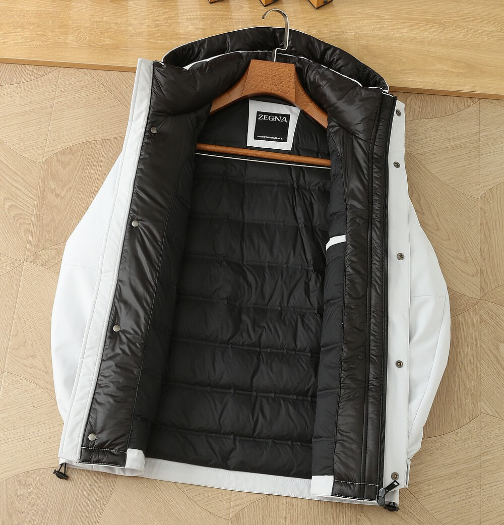 Zegna White Sport Winter Ski Jacket