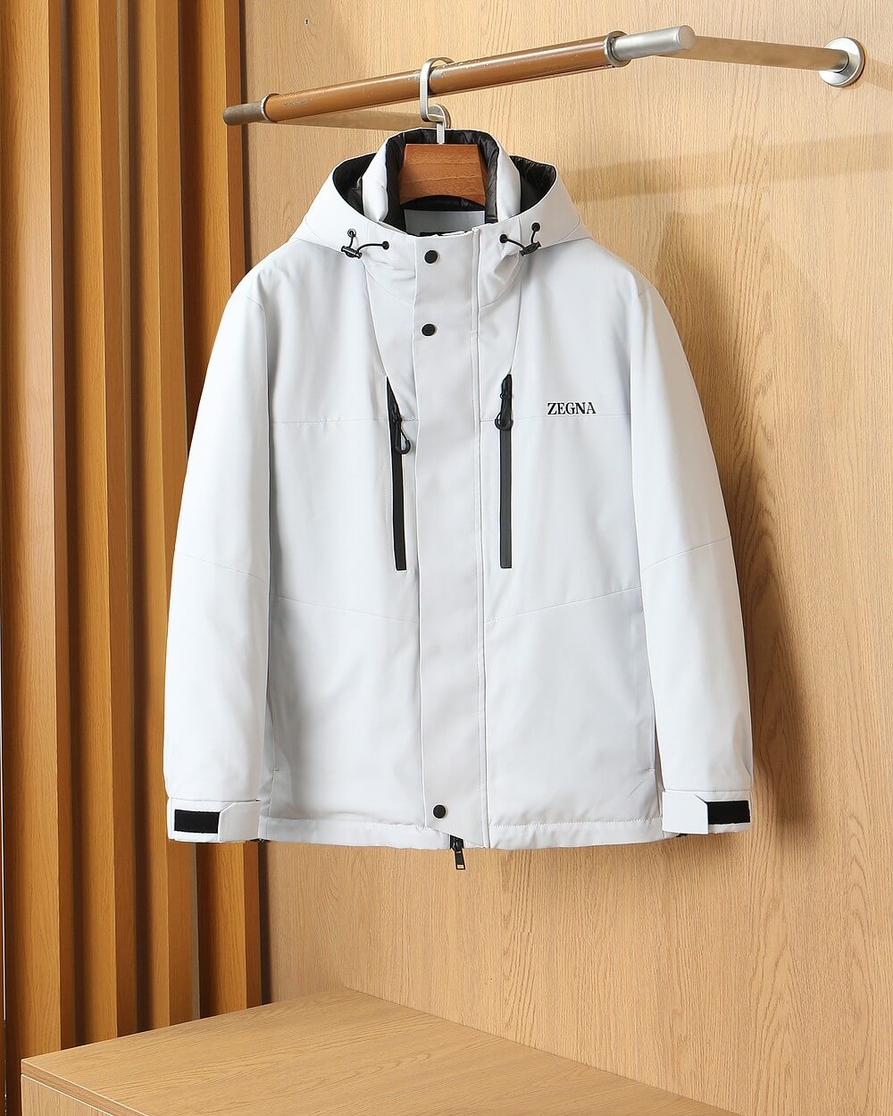 Zegna White Sport Winter Ski Jacket