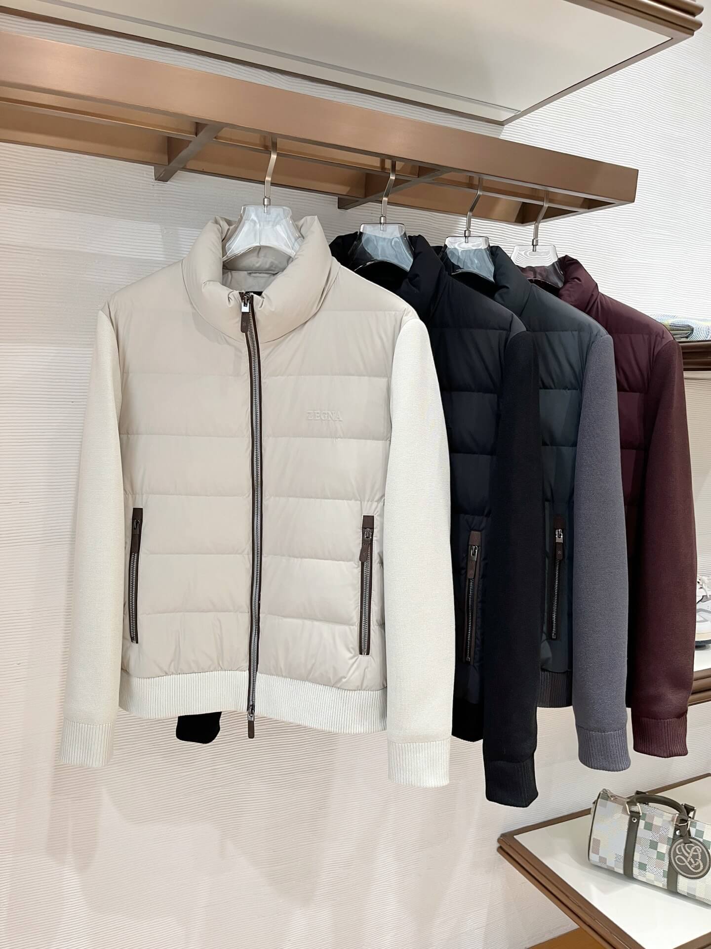 Zegna Ermenegildo Men's Down Jacket- Burgundy