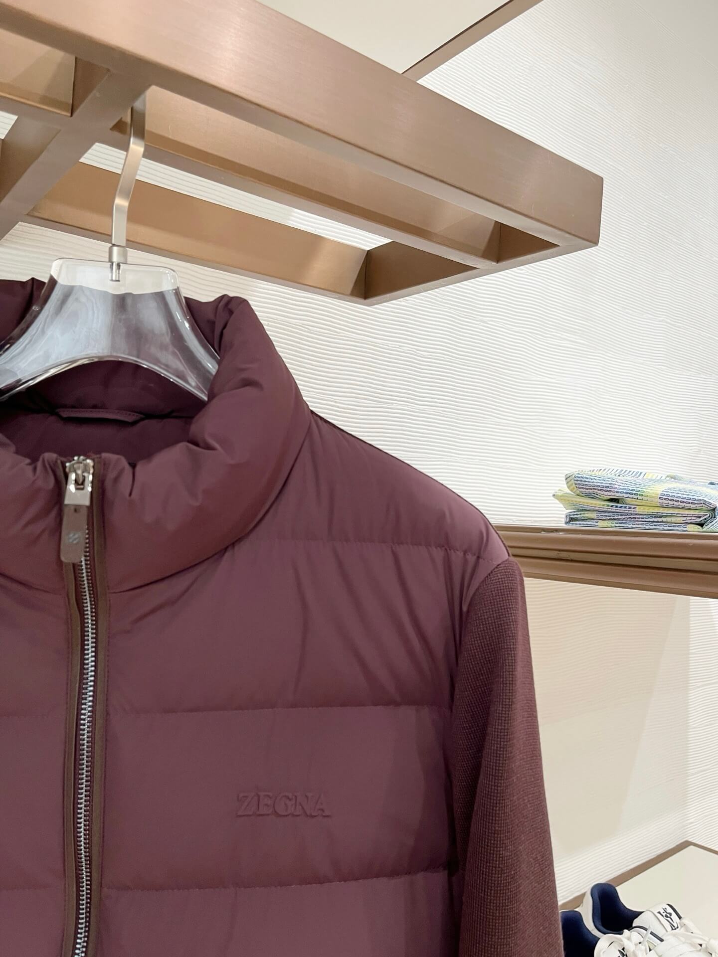 Zegna Ermenegildo Men's Down Jacket- Burgundy