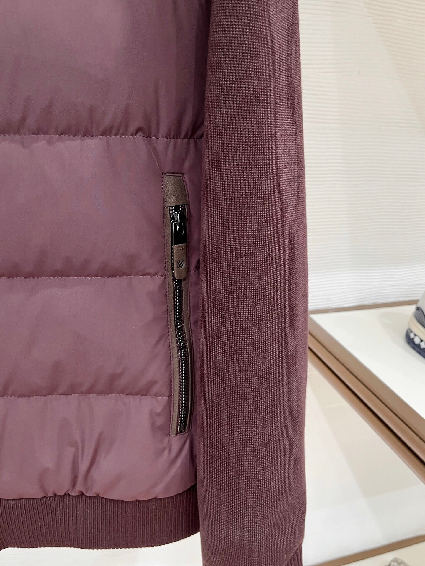 Zegna Ermenegildo Men's Down Jacket- Burgundy