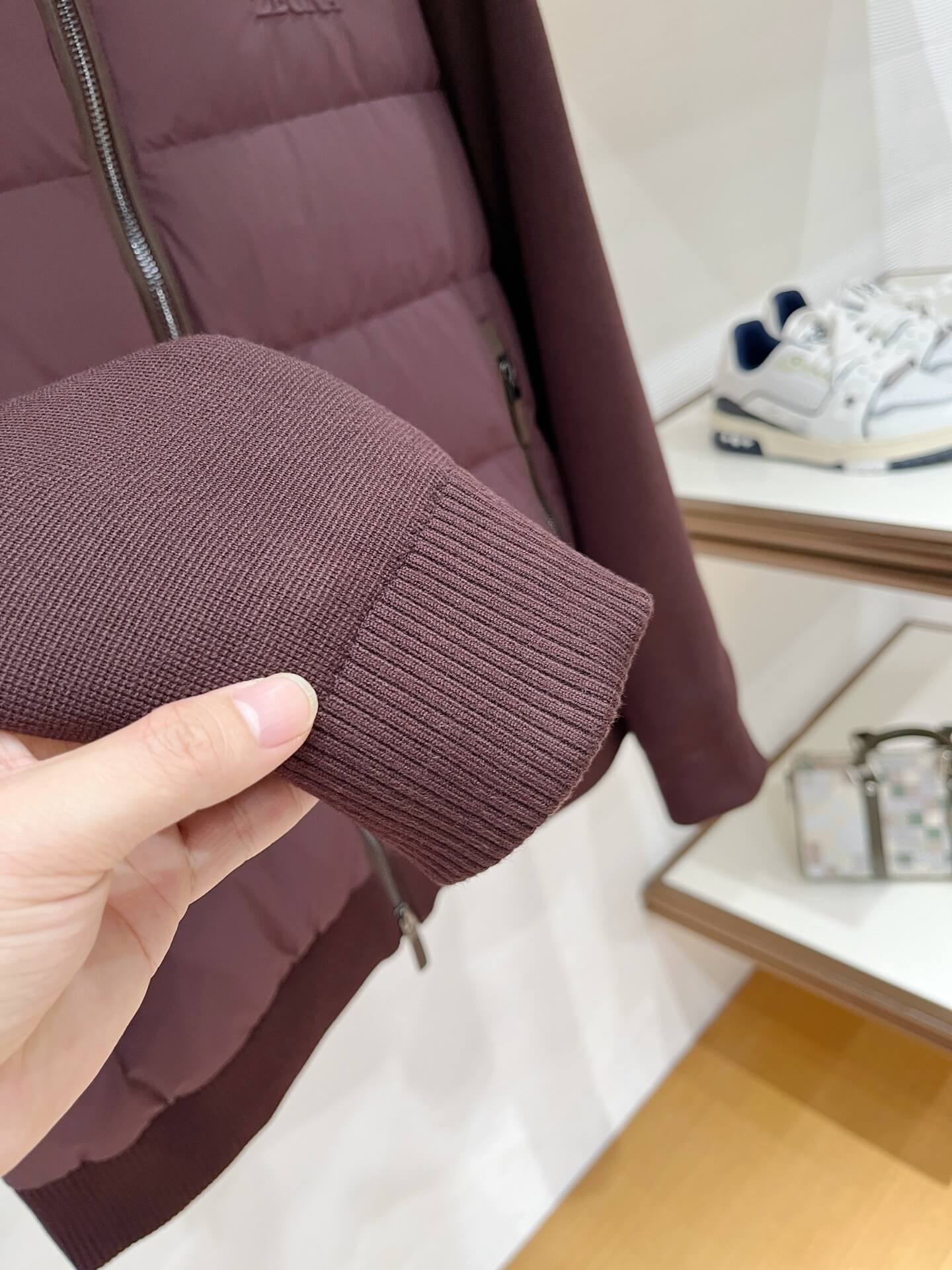 Zegna Ermenegildo Men's Down Jacket- Burgundy