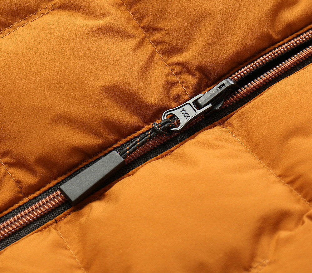 Zenga Reversible Hooded Down Jacket- Orange/Black