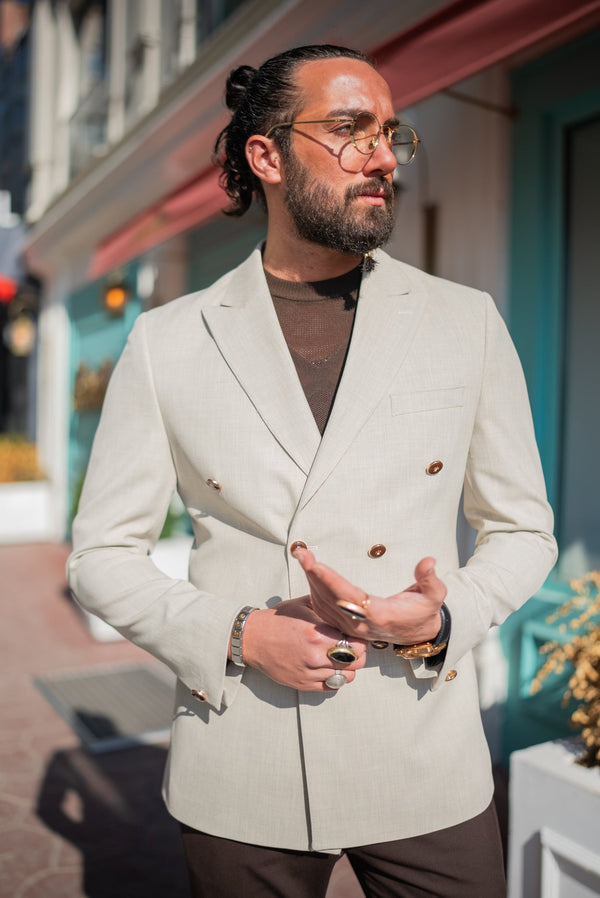 Beige Brown Double-sided Oversize Jacket 18186