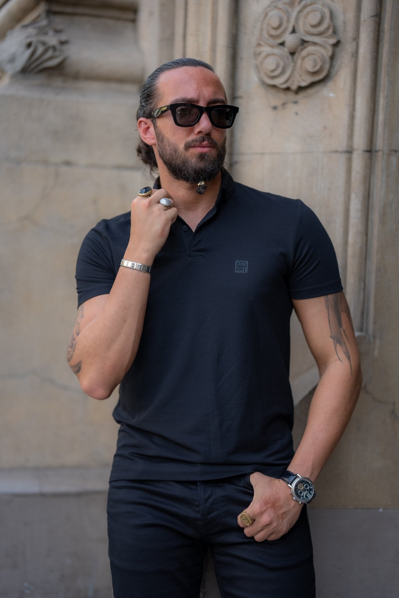 Men's Black Collar T-Shirt
