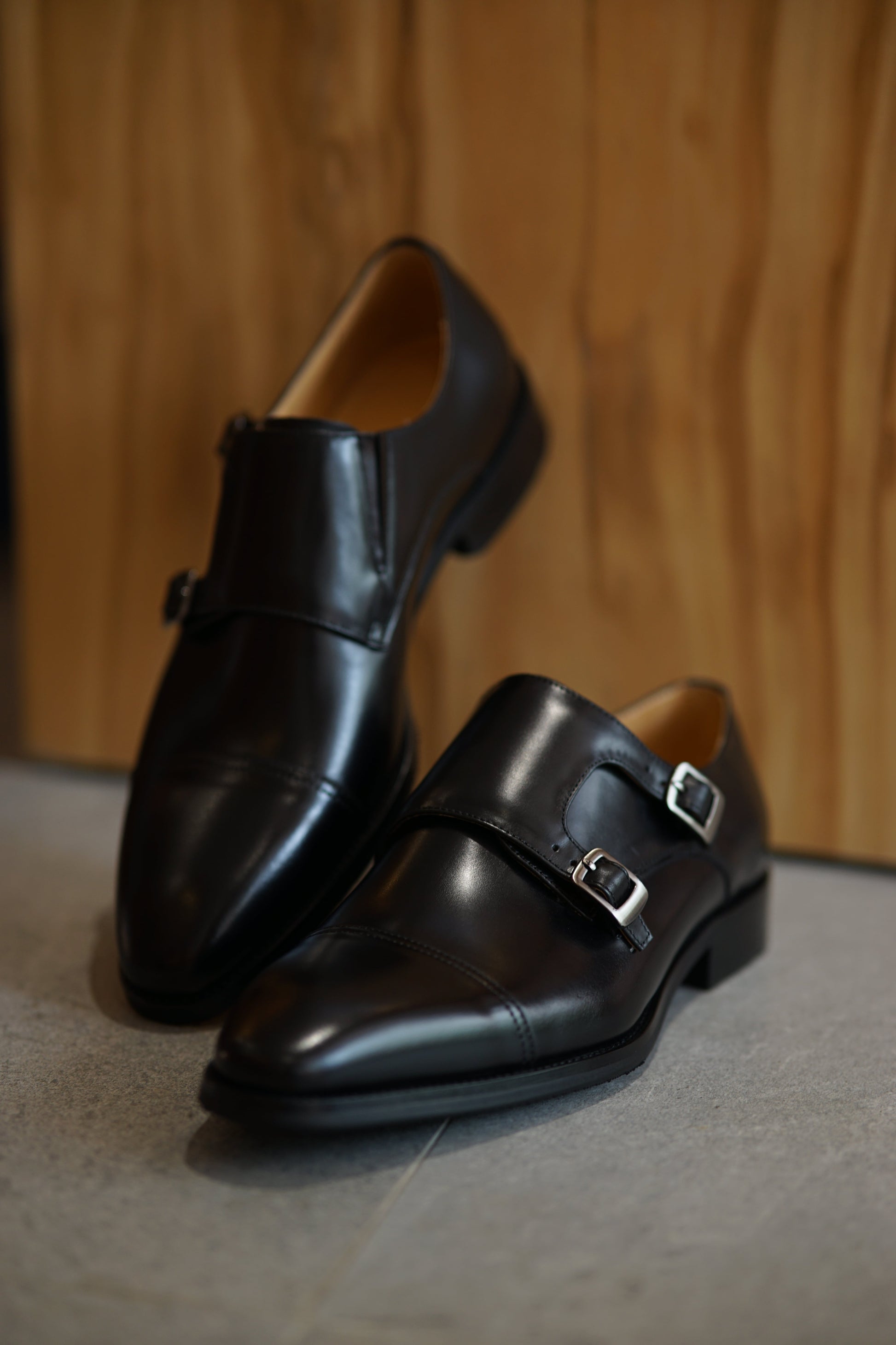 monk strap dress shoes black The Burton Double on with single monk strap Men's Black Double Monk Strap