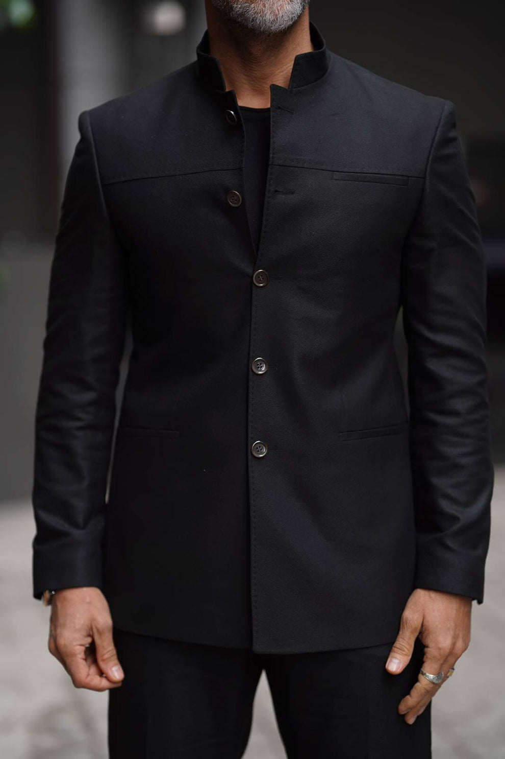 Judge Collar Pattern Black Judge Collar Suit – HolloMen