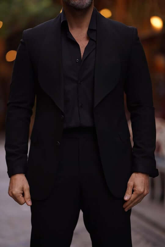 Black Shawl Collar Suit