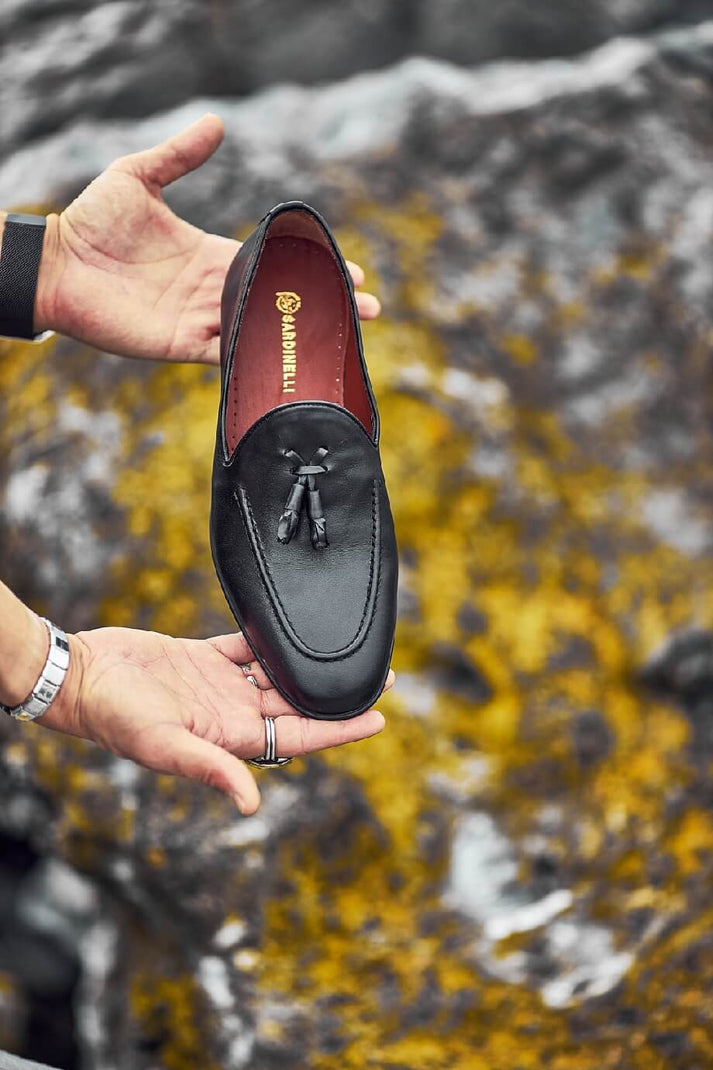 The Bonum Black Women's Dress Tassel Loafers Tresmode