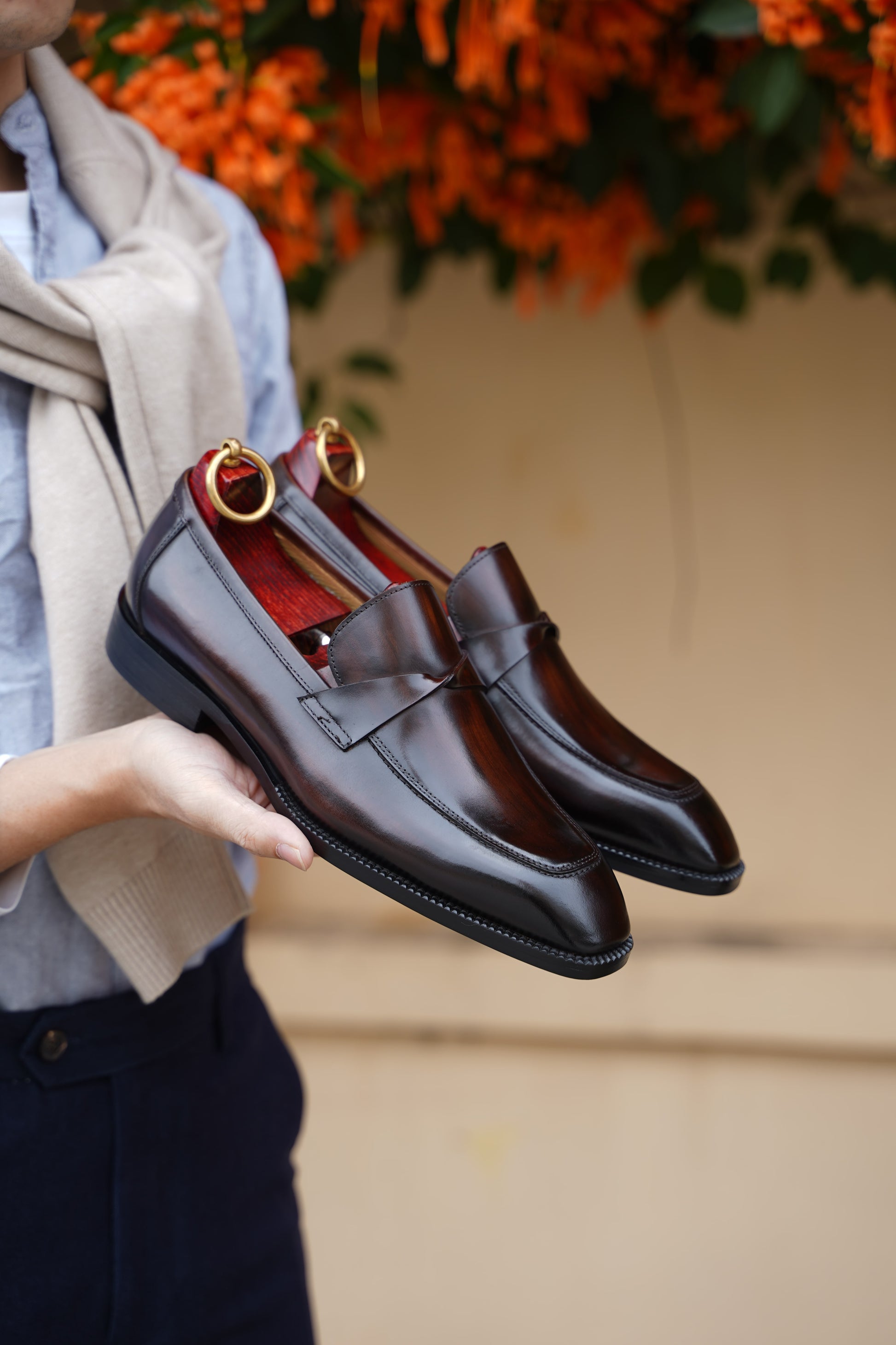 Polished Brown Penny Loafers for Men HolloMen Polished Brown Penny Loafers for Men HolloMen