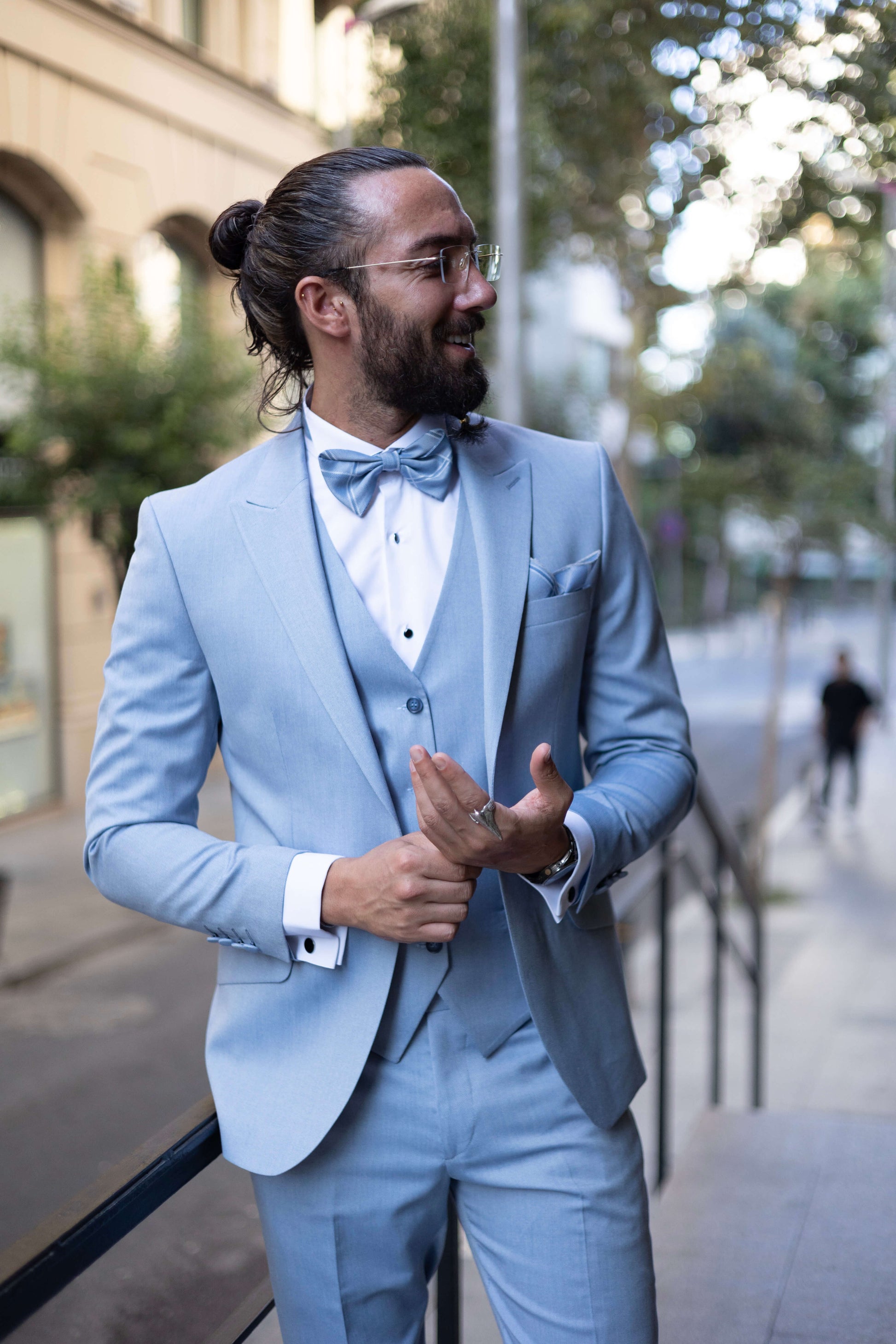 Firenze 2 Piece Tuxedo — Blue Windowpane