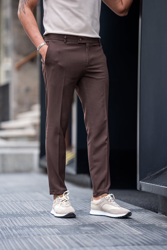 A Brown Trousers on display