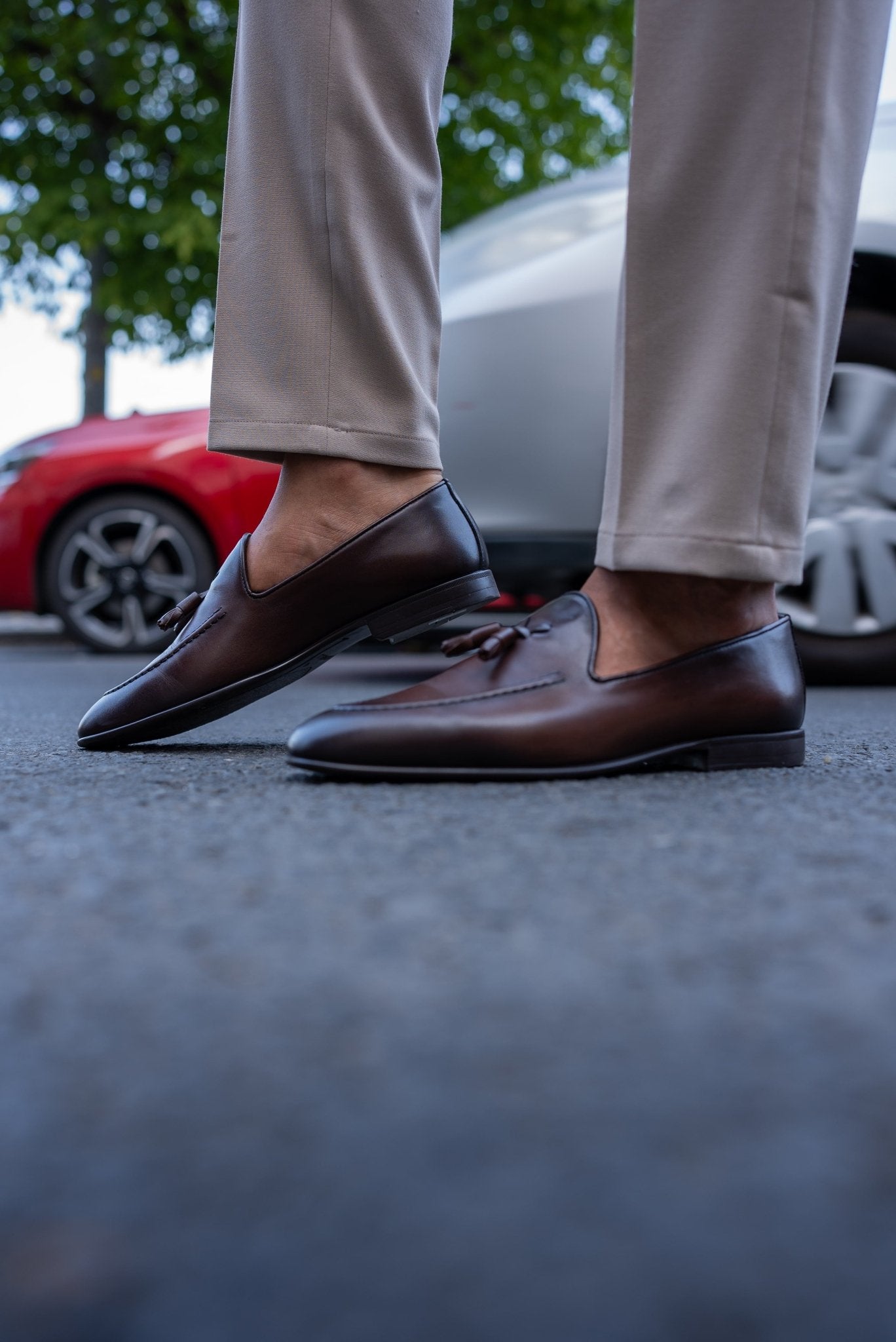 Unmatched Elegance With Brown Men's Tassel Loafers. 44