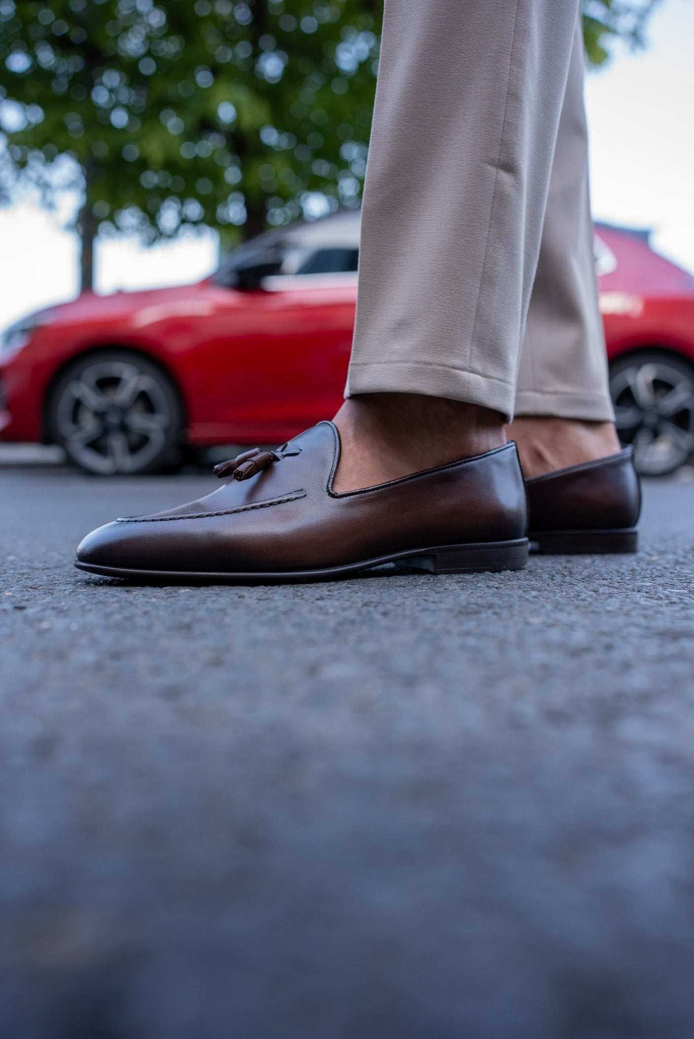 mens brown tassel dress shoes Men's Tassel Kilt Loafer (Brown Leather)
