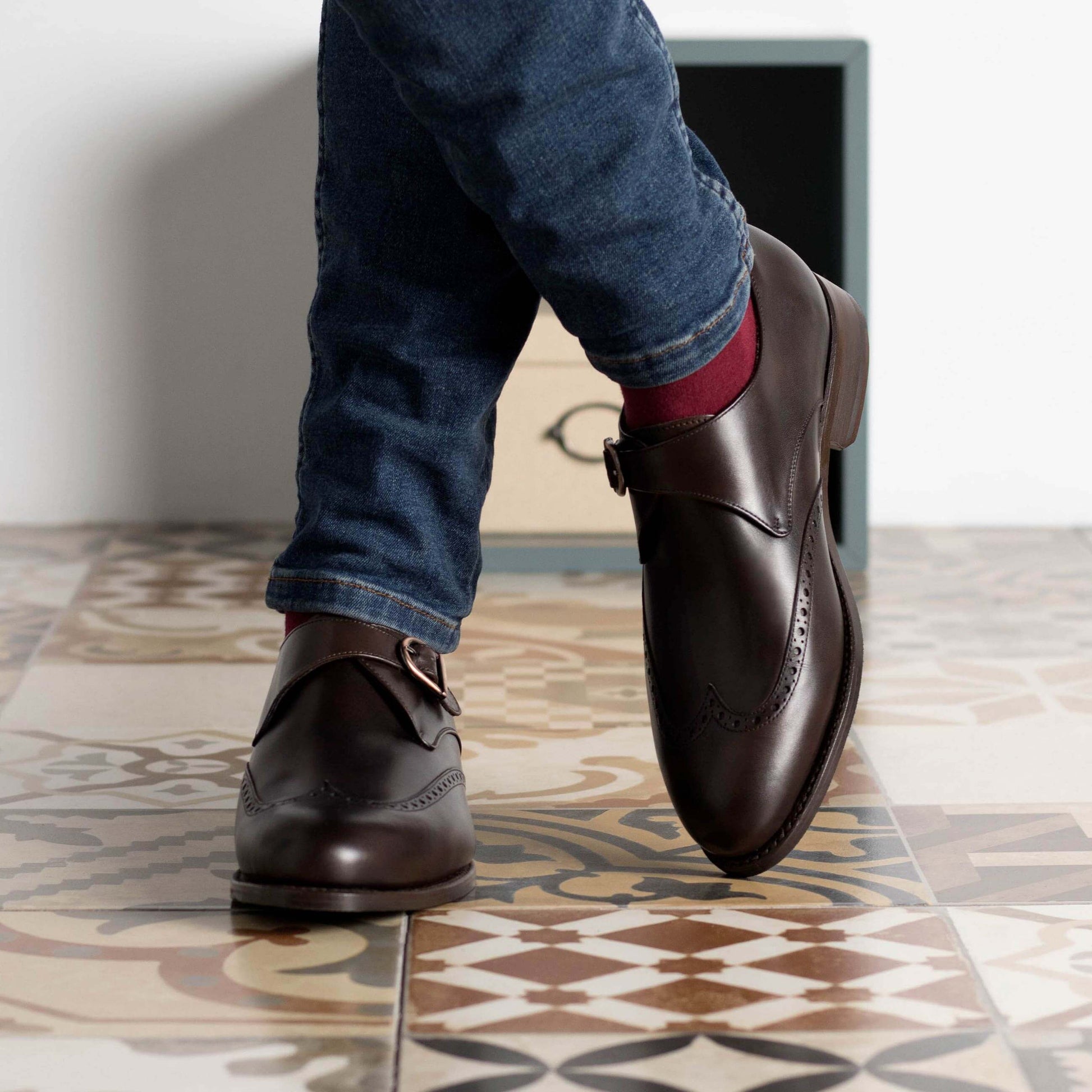 Scarpe Uomo Monk Strap Slip On Mocassini Eleganti Due Scarpe Uomo Monk Strap Slip On Mocassini Eleganti Due