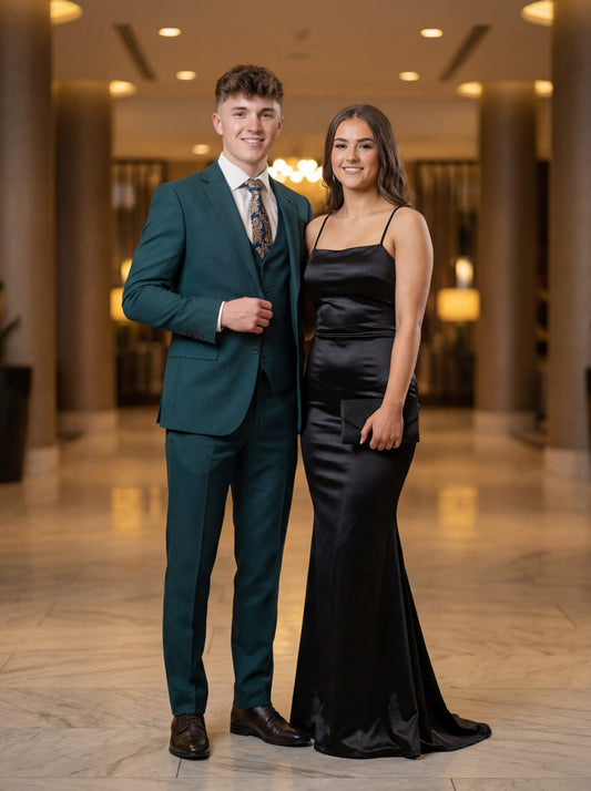 Match the Dress Emerald Green Prom Suit