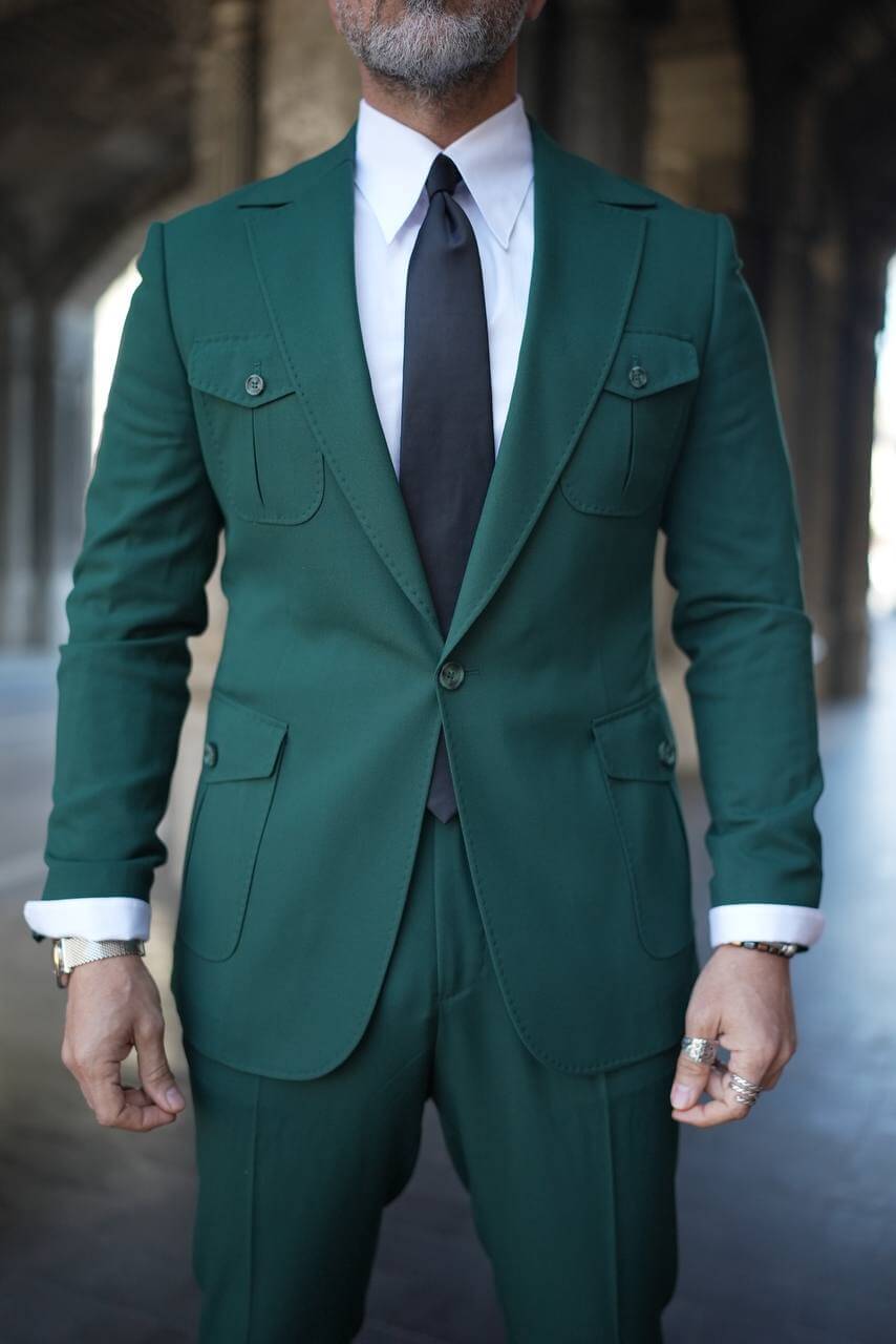 Emerald Green Utility Suit - Versatile and Attention Grabbing. – HolloMen