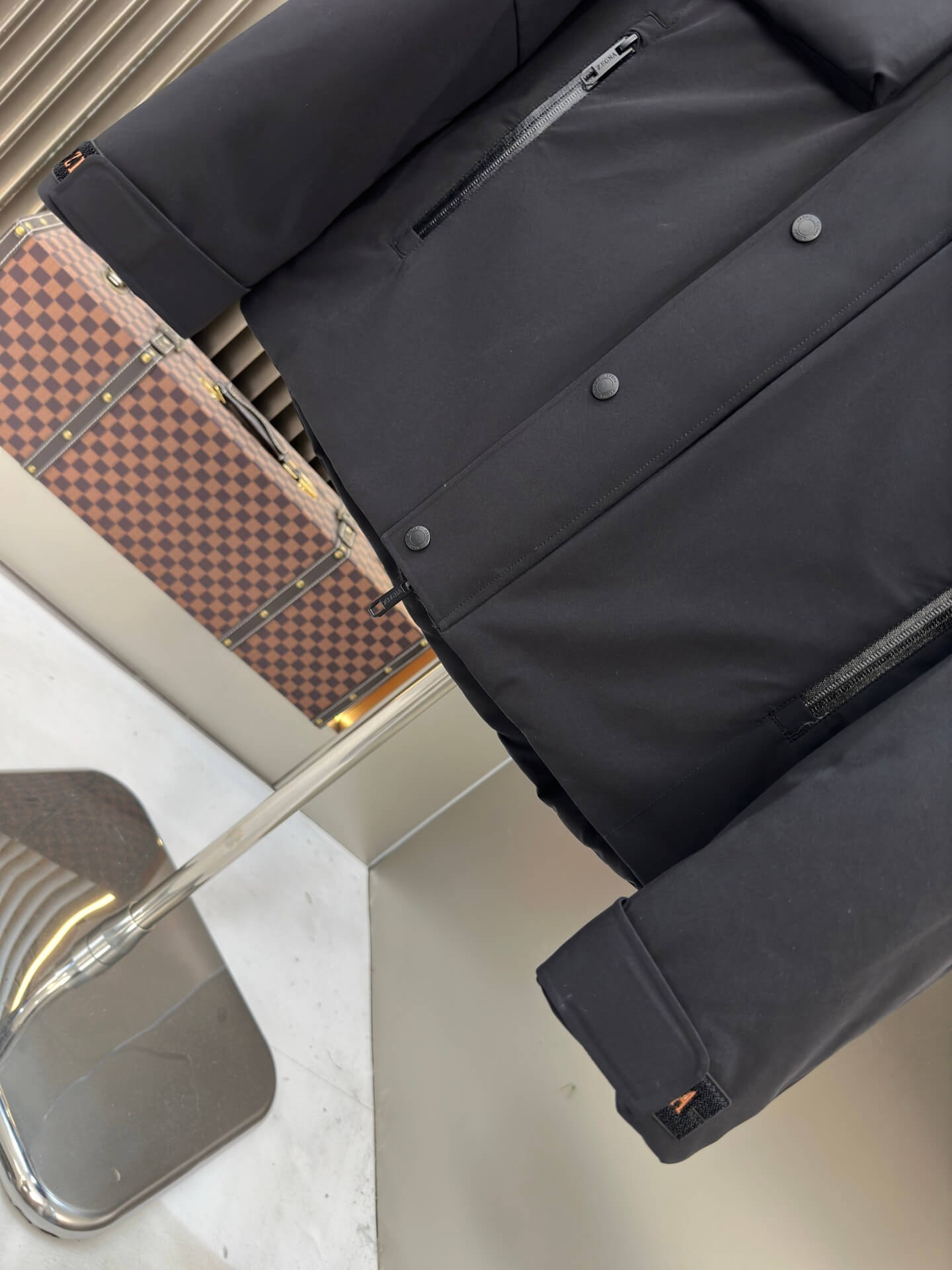 Zegna Men’s Hooded Down Jacket- Black