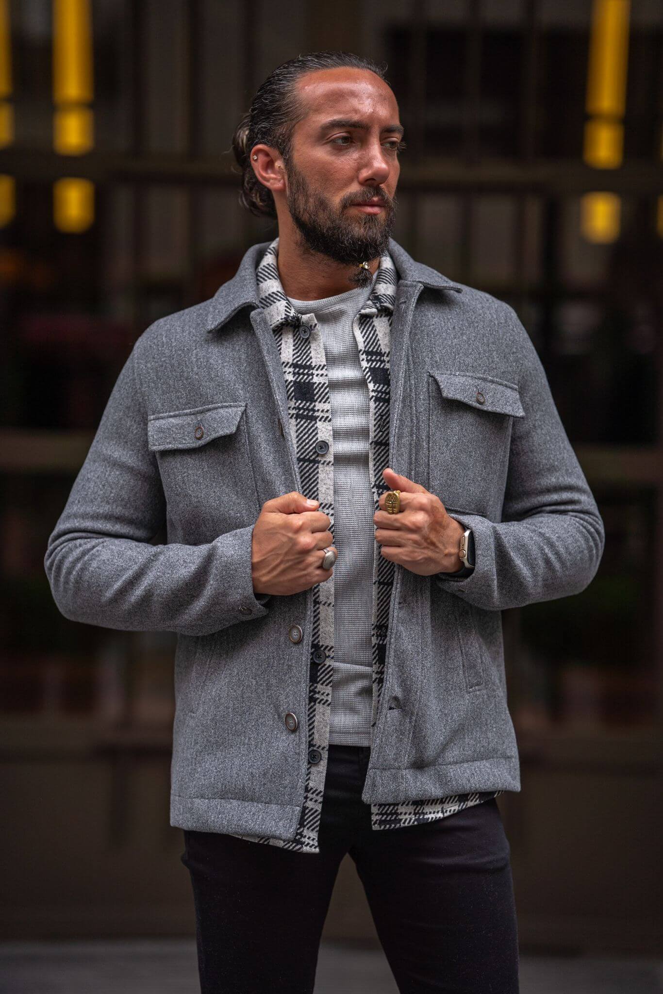 Gray Cachet Coat for Men | Sophisticated Fall Outerwear | HolloMen Gray Cachet Coat for Men | Sophisticated Fall Outerwear | HolloMen