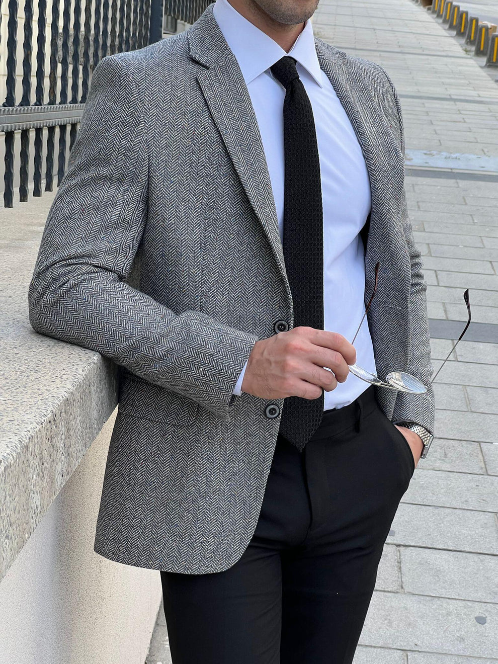Distinguished and Classic Gray Wool Jacket | HolloMen