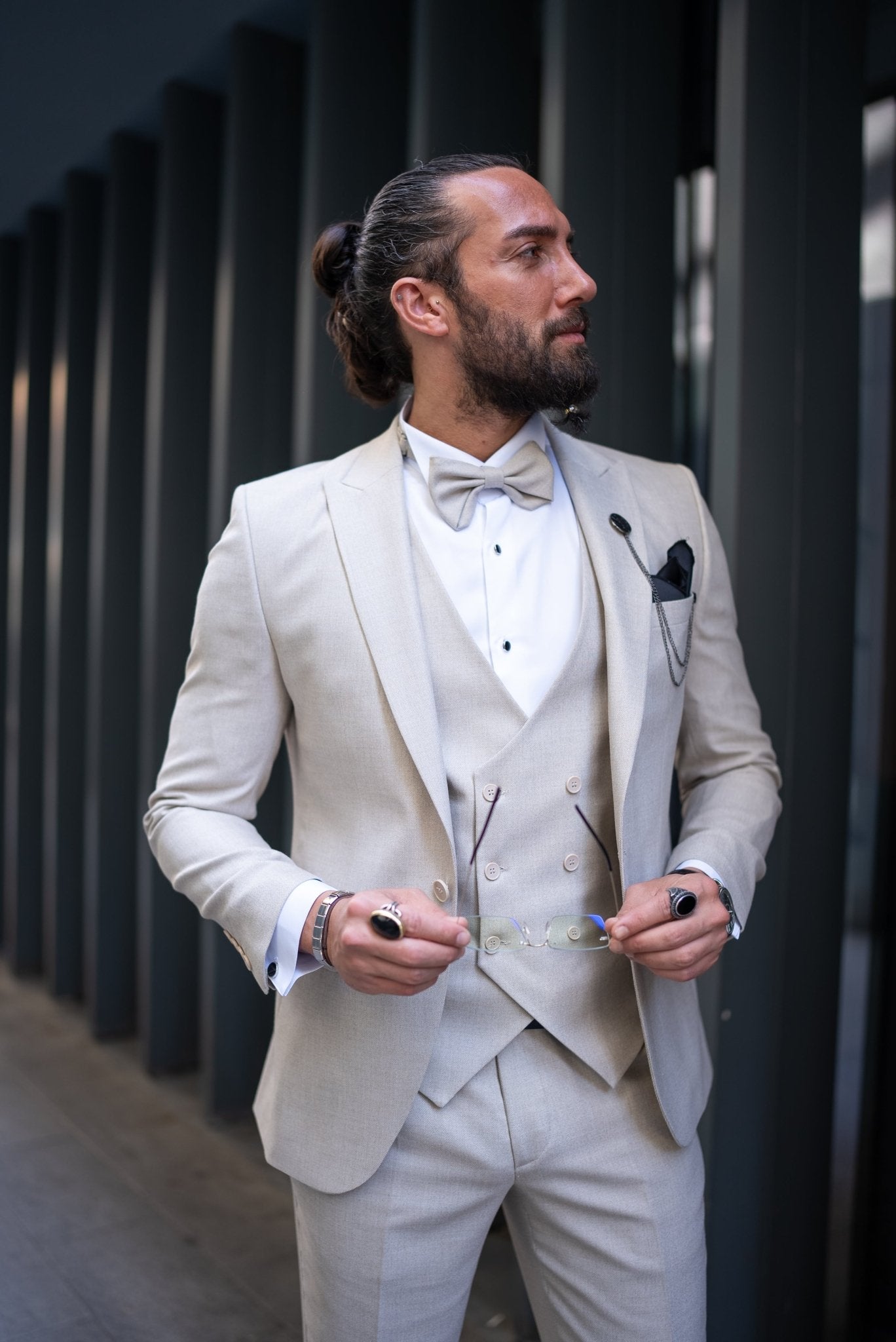 Tuscany 3 Piece Tuxedo — Beige