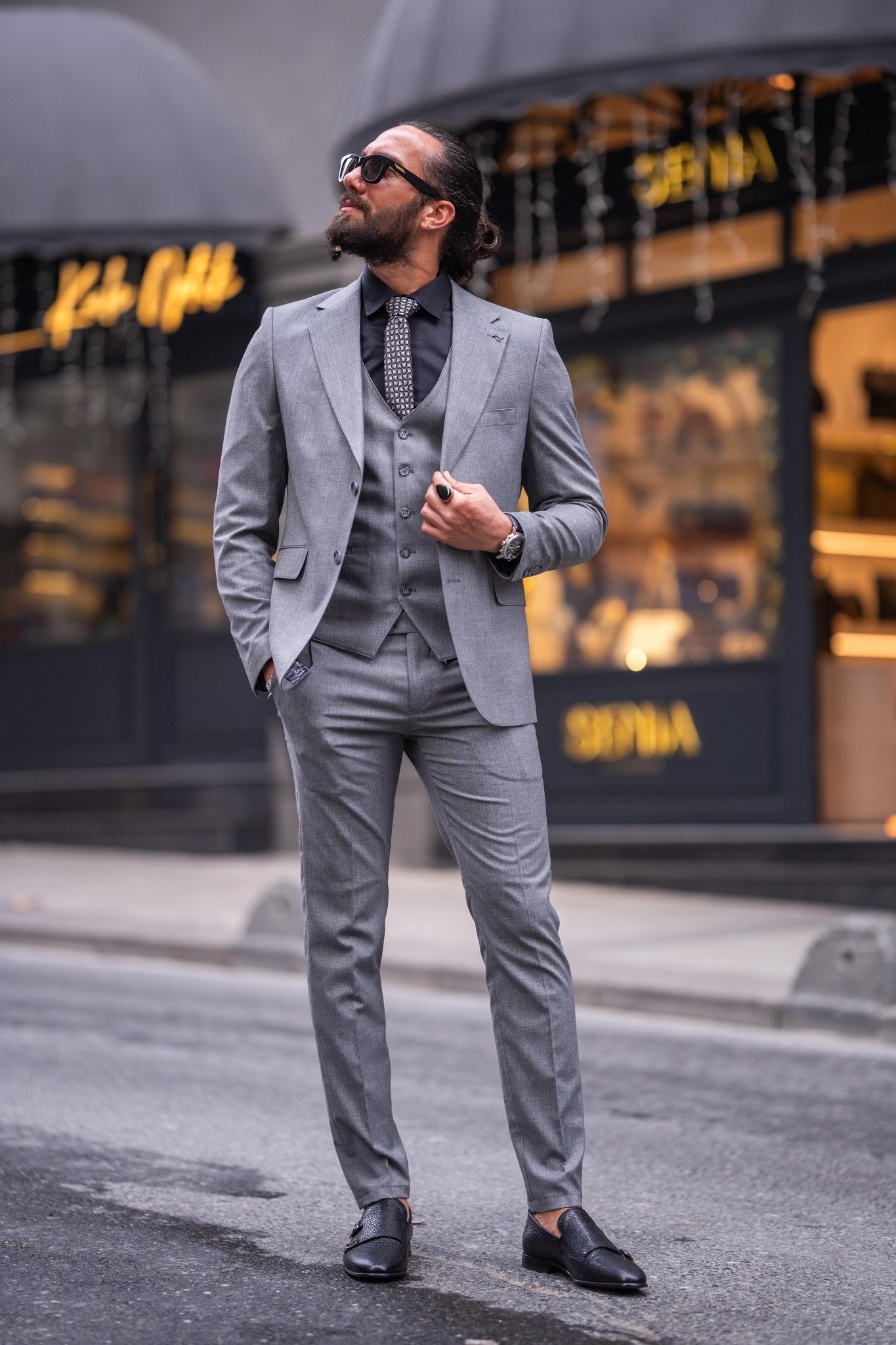Men's Slim Fit Gray Suit for Wedding – HolloMen