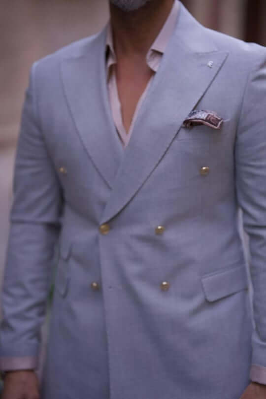 Gray Double Breasted Suit