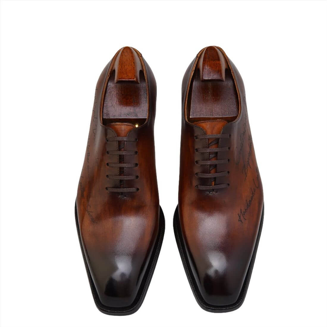 Majestic Patina Chestnut Brown Oxfords - Premium Leather Dress Shoes HolloMen Majestic Patina Chestnut Brown Oxfords - Premium Leather Dress Shoes HolloMen