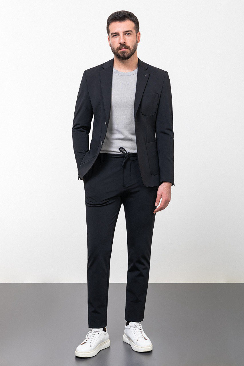 Smart Casual All Black Outfit Male Men's Black Smart Casual Suit