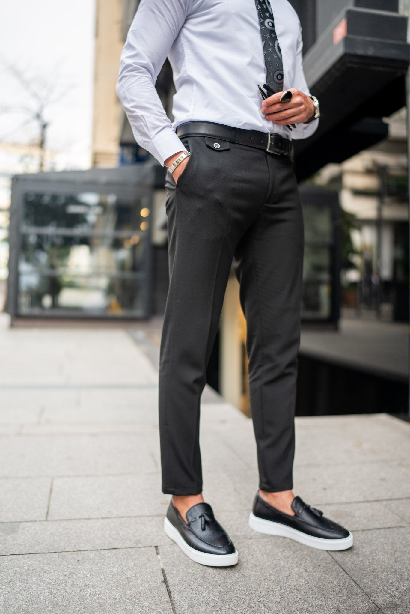 Rimini Slim Fit Trousers — Black