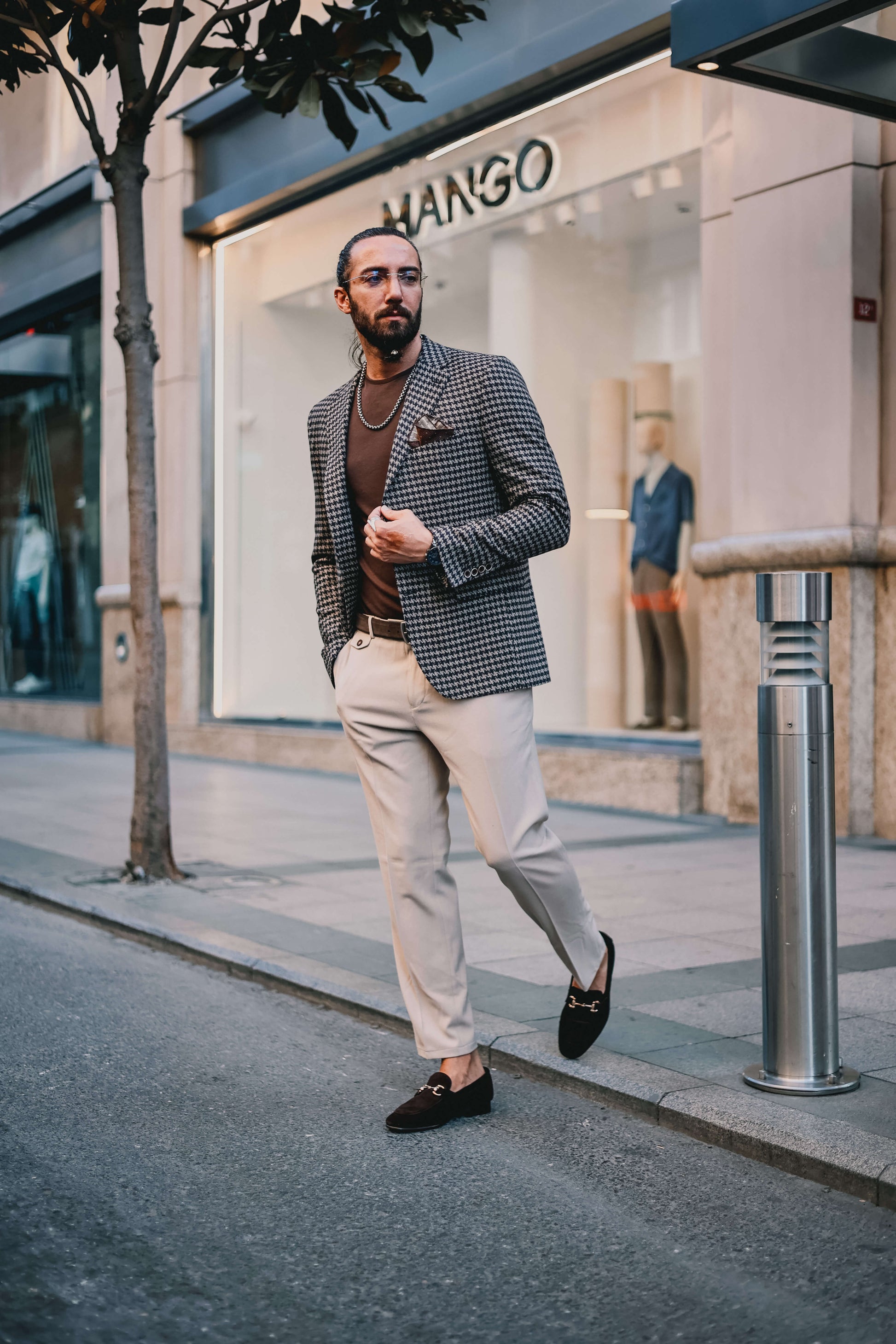 Urban Houndstooth Charcoal Blazer Sophisticated Men's Fall Fashion. HolloMen Urban Houndstooth Charcoal Blazer Sophisticated Men's Fall Fashion. HolloMen