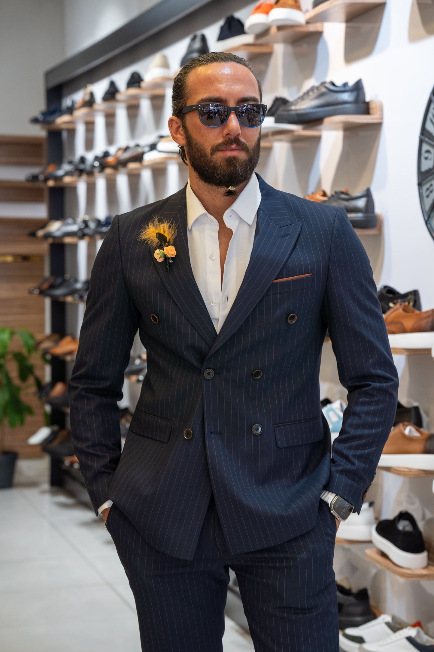 Rhodes Double Breasted Dark Blue Suit